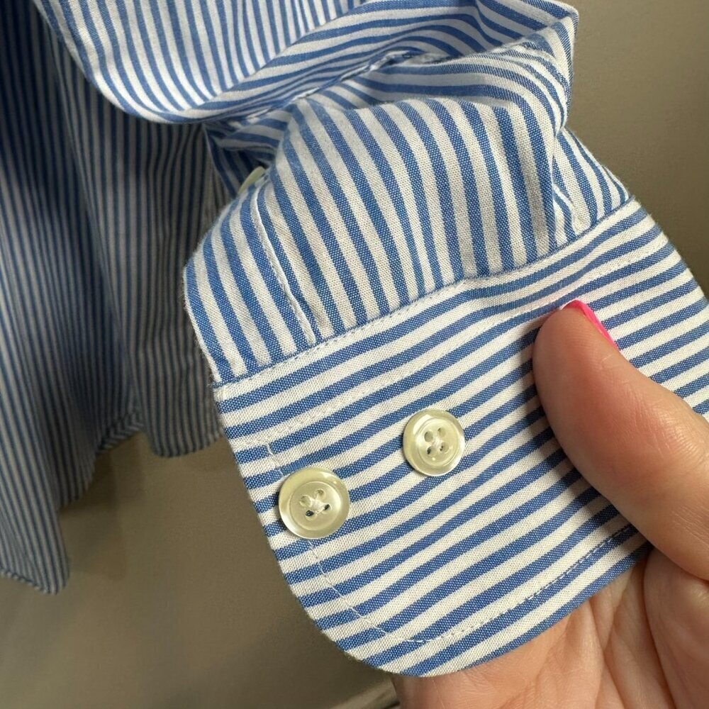 Brooks Brothers 346 The Original Polo Mens XL Button Down Shirt Blue Striped - Picture 5 of 7